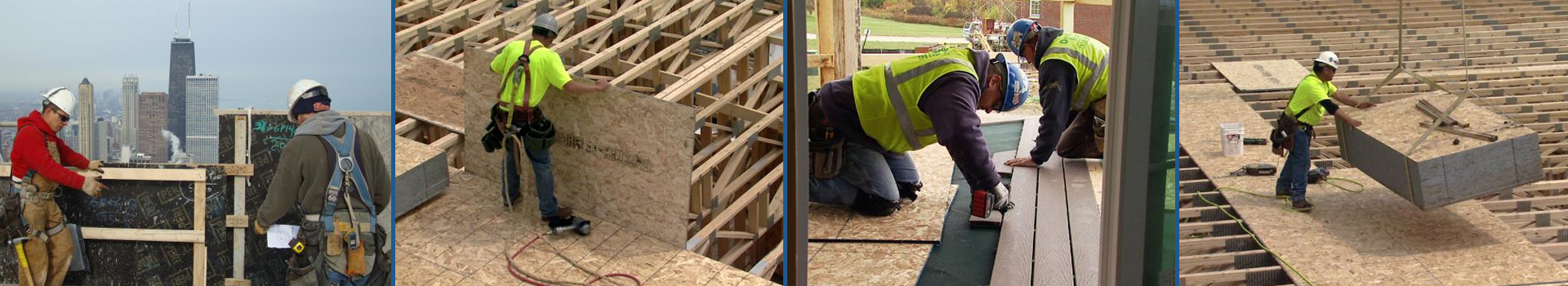 Composite image of carpenters at work